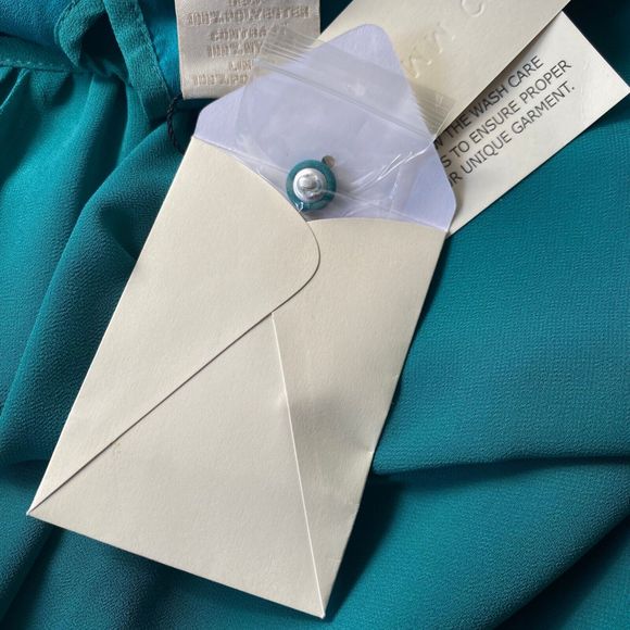 MM Couture by Miss Me Dress Womens Small Teal Chiffon Gold Sequin Multim… - Picture 12 of 15